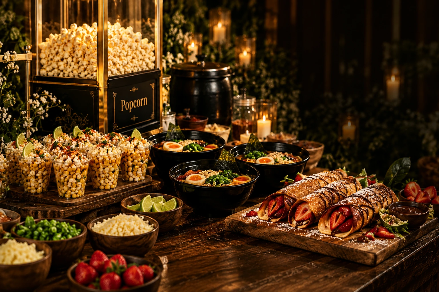 Premium live snack experience featuring freshly prepared snacks at an event